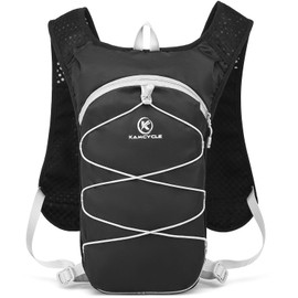 Kamcycle Lightweight Hydration Backpack(Only Bakcpack without Bladder), 5L Running Vest Pack Phone Holder,Runner Rucksack for Men Women Outdoor Cycling Trail Race Marathon Hiking Climbing Jogging