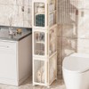 6-Tier Tall Narrow Storage Cabinet, Bathroom Cabinet with Transparent Doors