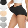 Altheanray Womens Underwear Cotton Briefs - High Waist Tummy Control