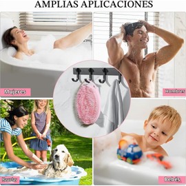 4 pcs Cepillo de Baño de Silicona, Cepillo Corporal de Silicona,Cepillo de Masaje para el Cuero Cabelludo, Cepillo para el Cuero Cabelludo Elimina la Caspa, Favorece el Crecimiento del Cabello.
