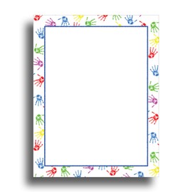Baby Handprints Border Stationery Paper - 80 Sheets
