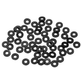 M METERXITY 100-Pack M4 Black Rubber Washer Assorted Kit, 4mm ID 9mm OD 1.2mm Thickness Rubber Flat Washer, Shower Hose Washers for Screws/Household Faucets/Garden Hoses Rubber Washers
