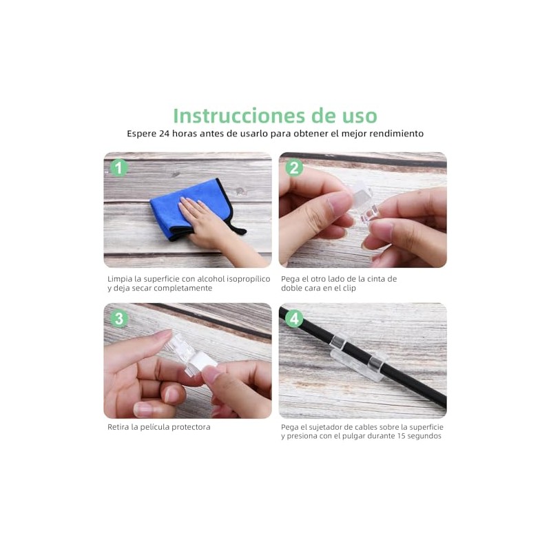 120 Piezas Organizador de Cables , Clips para Cables, Cable