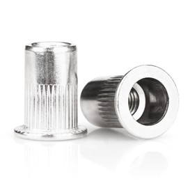 100 tuercas de remache M6, tuerca de tuerca de acero inoxidable 304 con cabeza plana