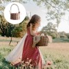 ABOOFAN Rattan Woven Flower Girl Basket Rustic Floral Basket with