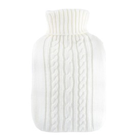 Hugo Frosch Wärmflasche Klassik 1,8 l mit Strickbezug weiß