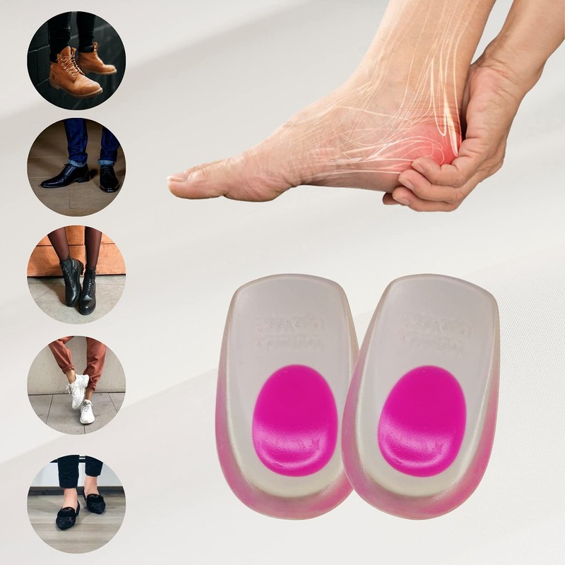 Govari, Talonera de Gel para Espolón, Punto Rosa, Talla Chica