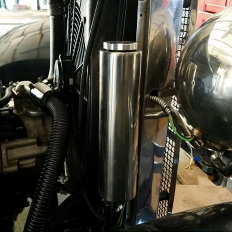 32oz Radiator Overflow Tank Bottle Polished Stainless Steel Coolant Catch