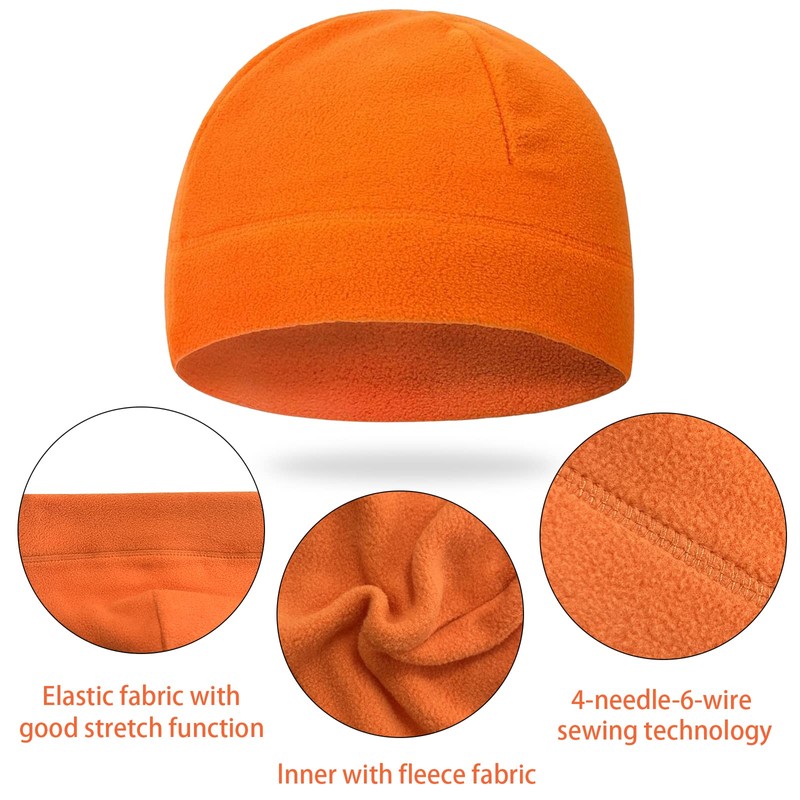 Beanie Hunting Hat Orange Hunter Hat Fits Under Motorcycle Helmets