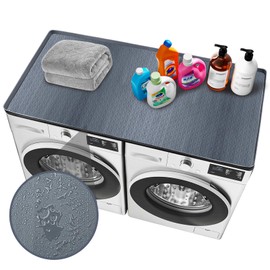 NatldGs 51.2" x 25.6" Washer and Dryer Covers for The Top - Non Slip Waterproof Silicone Mat for Laundry Room and Dryer Countertop Protector