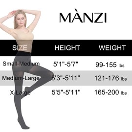 MANZI Microfibre Tights for Women, Semi Opaque Solid Colored Footed Pantyhose 70 Denier(Suntan XL)