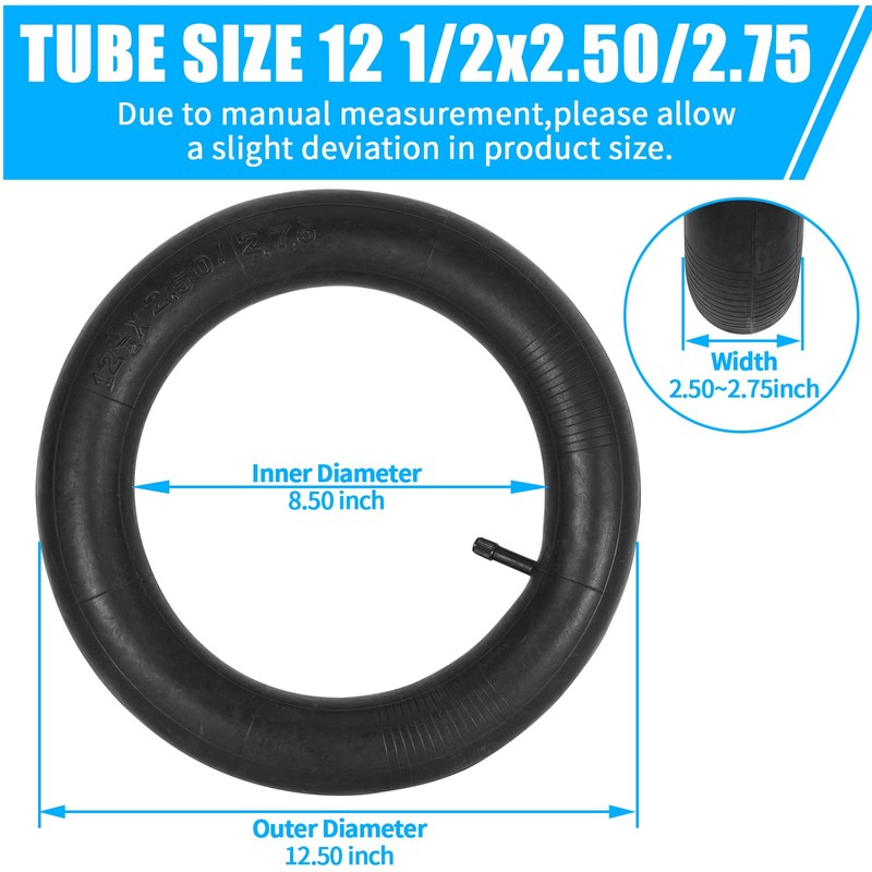 12.5x2.75/2.5/3.0(12-1/2x2-3/4) Inner Tube Compatible for E-500 E-750 E-900 E-1000 electric