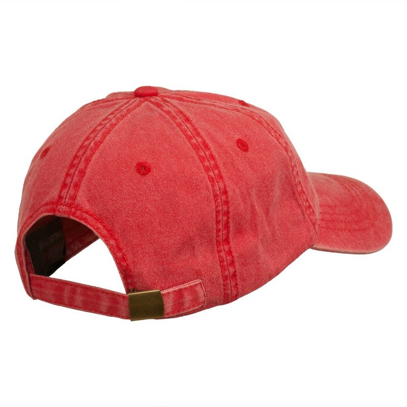 Small Bison Mascots Embroidered Washed Cap - Red OSFM