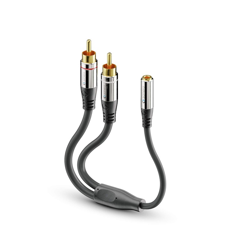 sonero® Premium Audio Adapter, 0,20m, 2x Cinch Stecker auf 3,5mm