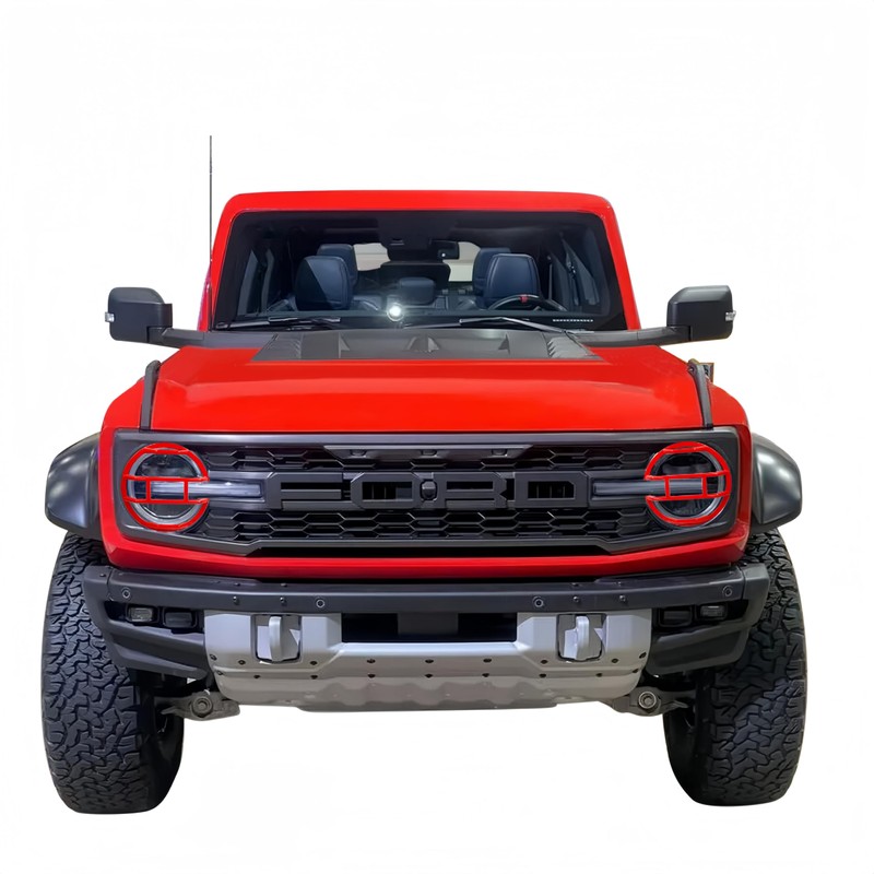 POETRYXIAO Bronco Headlight Guard Cover for 2021-2023 Ford Bronco,Headlight Lamp