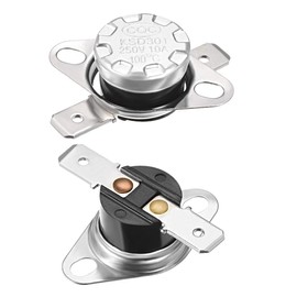 uxcell KSD301 Thermostat 100°C/212°F 10A Normally Open N.O Adjust Snap Disc Temperature Switch for Microwave,Oven,Coffee Maker 2pcs