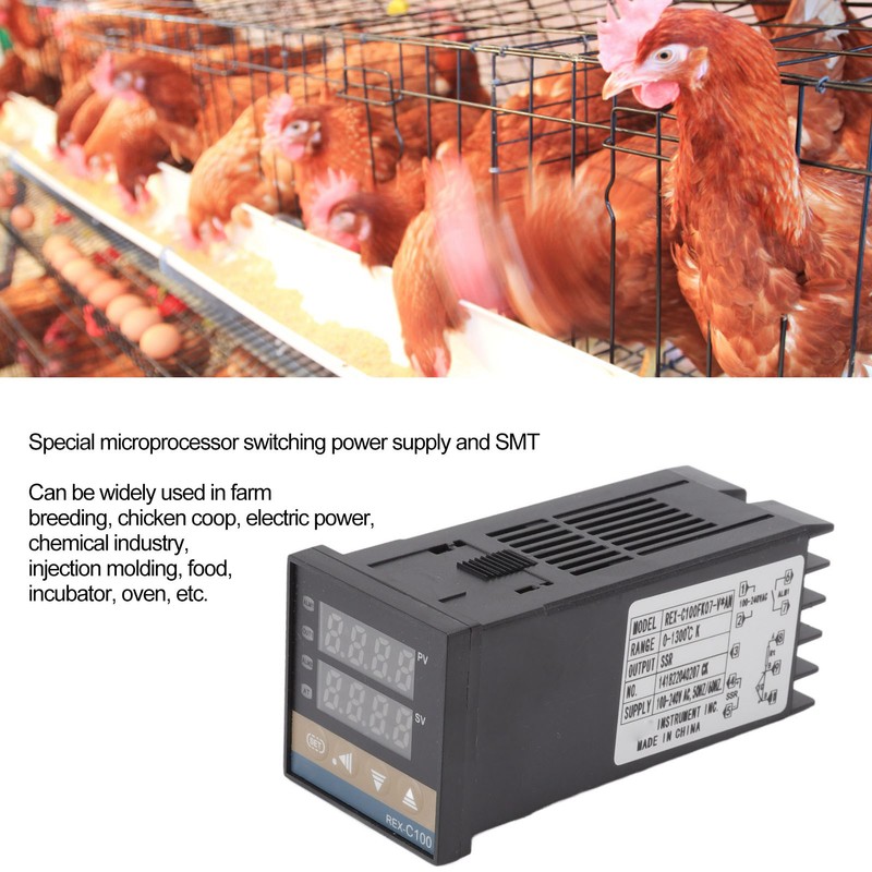 Digital PID Thermostat Temperature Controller Long 100V‑240V and 3.3ft M6