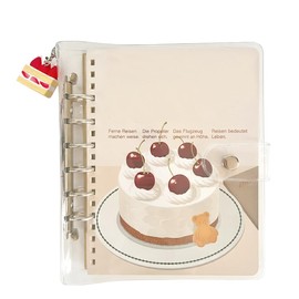 iikuru Personal Organizer Cover, Large Size, Transparent Binder, Mini 6 Holes, 7.5 x 6.3 inches (190 x 160 mm), Pushing Function, Clear, 6 Holes (Notebook and Charm Not Included)