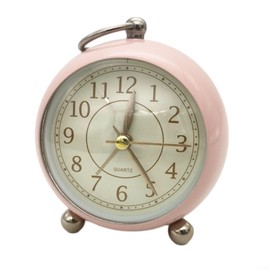 Carpango Alarm Clock Vintage Stylish Non Ticking Analog Alarm Clock with Night Light Bedside Silent Clock Desk Bedroom Decoration (Pink)