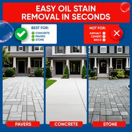 Oil Spots Gone – Concrete Oil Stain Remover Spray and Degreaser for Driveways – Heavy-Duty Oil Remover for Concrete, Pavers, and Stone – Fast Automotive Grease Clean Up, No Scrubbing Needed