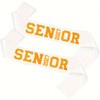 10Pcs White Senior 2027 Satin Sashes with Orange Glitter Letters-