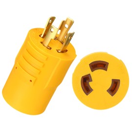 Kanayu L14-30P to L6-30R Generator Welder Adapter Compatible with NEMA 30A 4 Prong Male Plug to 30A 3 Prong Locking Female Outlet Receptacle Generator Welder Dryer EV Charger Power Cord Adapter