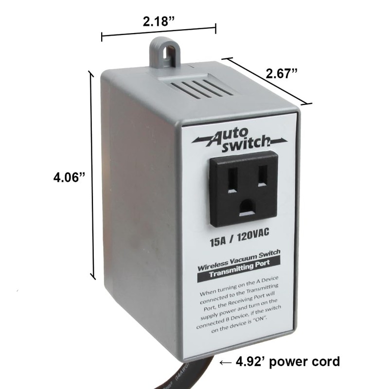 O'SKOOL Wireless Electrical Outlet Switch, 433M Transmitter 120V Plug(Receiver Switch