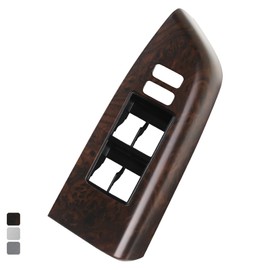 Osompar Door Window Switch Bezel Front Left Driver Side Compatible with Toyoya Tundra 2007-2013 Sequoia 2010-2017 Brown Wood