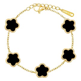 ZesNxj Van Cleef bracelet, clover chain, elegant Van Cleef Arpels jewellery, clover bracelet for fashion-conscious women, gifts Valentine's Day, Mother's Day gifts, birthday, Christmas gift, Alloy