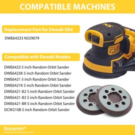 2 Pack Sander Pad for DWE64233 N329079, 5 Inch Hook and Loop Orbital Sander Replacement Pad Compatible with DeWalt DWE6423 DWE6421 DCW210B Random Orbital Sander
