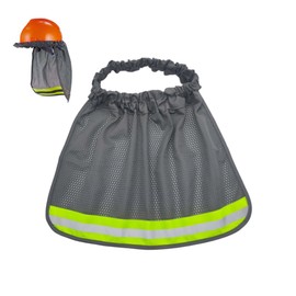 TUKEVA Mesh Hat Cover for Protective Helmet, Reflective Protective Helmet, Neck Protection, Mesh Sun Protection, Construction Helmets Accessories, Suitable for Construction Helmets (Grey)