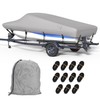 Nukugula Heavy Duty 1200D Solution-Dyed Polyester Boat Cover with Storage