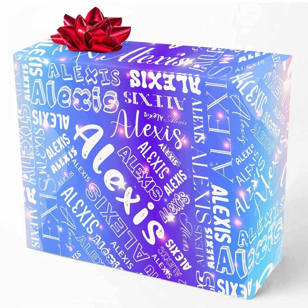 Custom Wrapping Paper, Twinkle Blue and Pink White Wrapping Paper