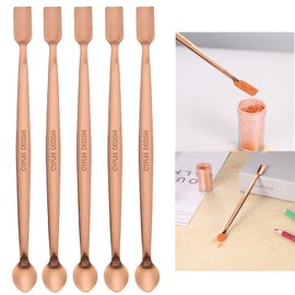 Briartw 5 Pcs Stainless Steel Craft Spoon | Mess-Free Crafting with Dual-Shaped Spoons for Glitter, Embossing Powders, Sequins & Small Embellishments | Rose Gold | 6.7inch Length
