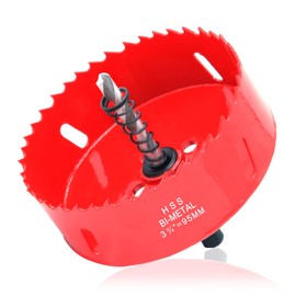 Hole Saw 3 3/4" / 95mm, HSS Bi-Metal Drill Hole Cutter with Mandrels for Wood, Drywall, Plastic Plate, Ceiling, Plastboard