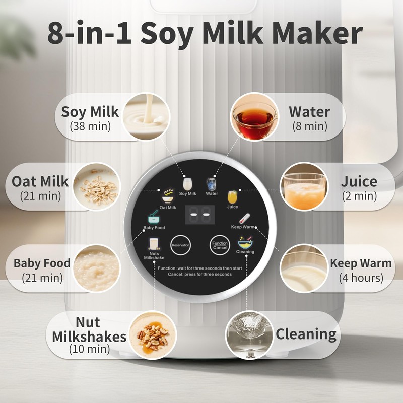 ANHANE 35oz Nut Milk Maker Machine: 8-in-1 Soy Milk Maker