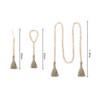 Shiwaki 3 Piece Set Wooden Bead Garland with Jute Tassel,