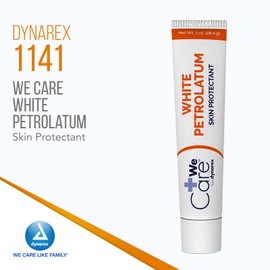Dynarex White Petrolatum, Petroleum Jelly for Dry, Damaged or Cracked Skin, Soothing White Petroleum Jelly for Minor Skin Irritations, 1 oz. Tubes, 1 Petroleum Jelly Tube