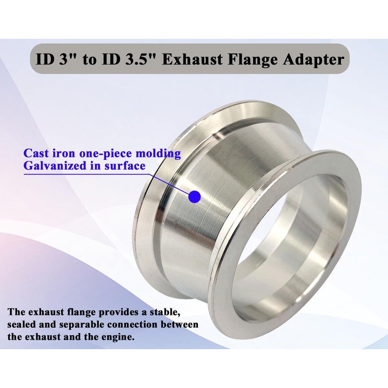 Elifecenter 3" to 3.5" Exhaust Flange Adapter,Turbo Exhaust V-band Adaptor