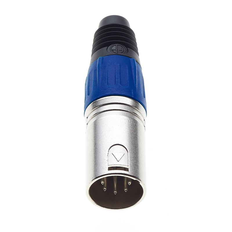 Keple 5 Pole XLR Plug, Blue - Male Audio Mic