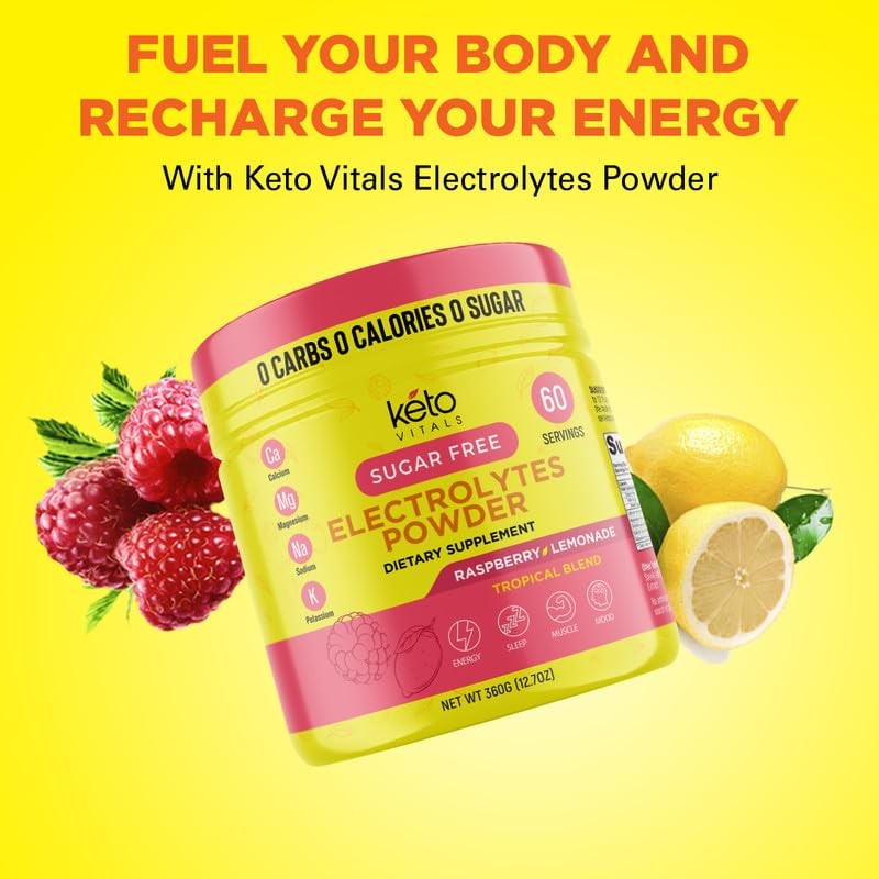 Keto Vitals Electrolitos en polvo Electrolitos aptos para dietas cetogénicas