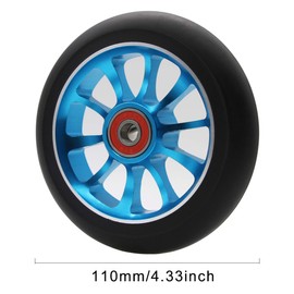 Z-FIRST 2PCS Replacement 110mm Pro Scooter Wheel with ABEC 9 Bearings Fit for MGP/Razor/Lucky Pro Scooters (Blue)