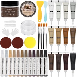 SEISSO Furniture Repair Set, Laminate Repair Kit, 39 Pieces Wood Repair Kit for Furniture Scratching, Wooden Furniture, Floors, Cabinets, Furniture Markers, Furniture Repair Pen