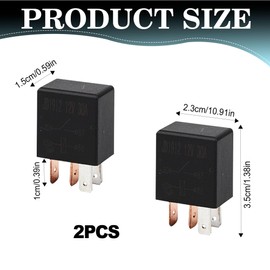 2PCS Relays 4 Pin 12V 30A SPDT Relays for Cars, Trucks, Motorcycles, Boats, Nylon Housing for Electrical Circuit Protection