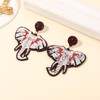 Game Day Glittered Elephant Dangle Earrings Alabama College Football Sports