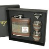 Glen Appin of Scotland Harris Tweed Hip Flask Gift Set