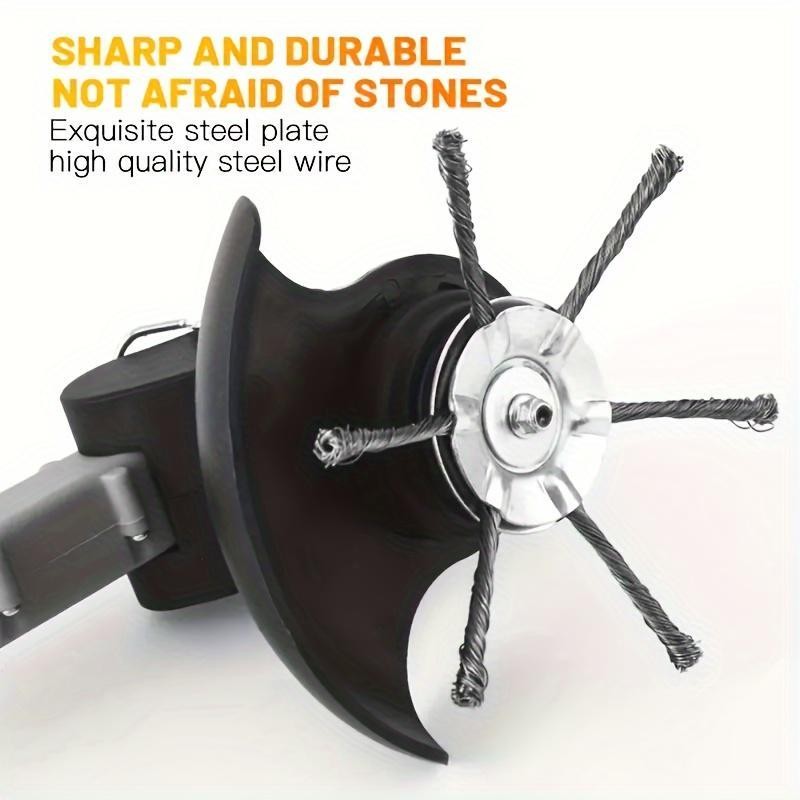 Steel Wire Wheel Grass Trimmer Head, Lightweight Lawn Mower Attachment,