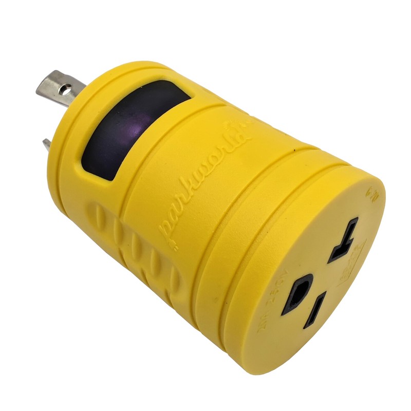 Parkworld 78899 Compact Adapter NEMA L15-30P to 6-20R T-Blade 6-15R