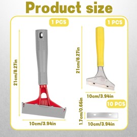 2Pcs Scraper Blades, Wall Paper Scraper Tool, Wallpaper Scraper Ergonomic Design for Effortless Removal of Wallpaper and Stubborn Materials Durable Steel for Home Renovation