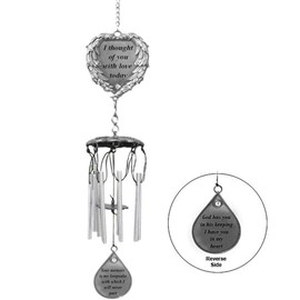 BANBERRY DESIGNS Mom Remembrance Wind Chimes and Sun Catcher Set - Butterfly Dried and Pressed Floral Wings - Memorial Gifts for The Loss of Mother